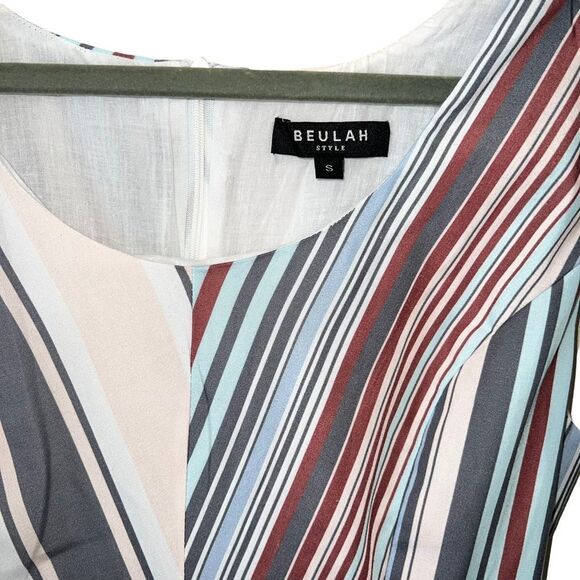 Beulah Striped Maxi Fit & Flare Swing Dress Size Small - Picture 4 of 9